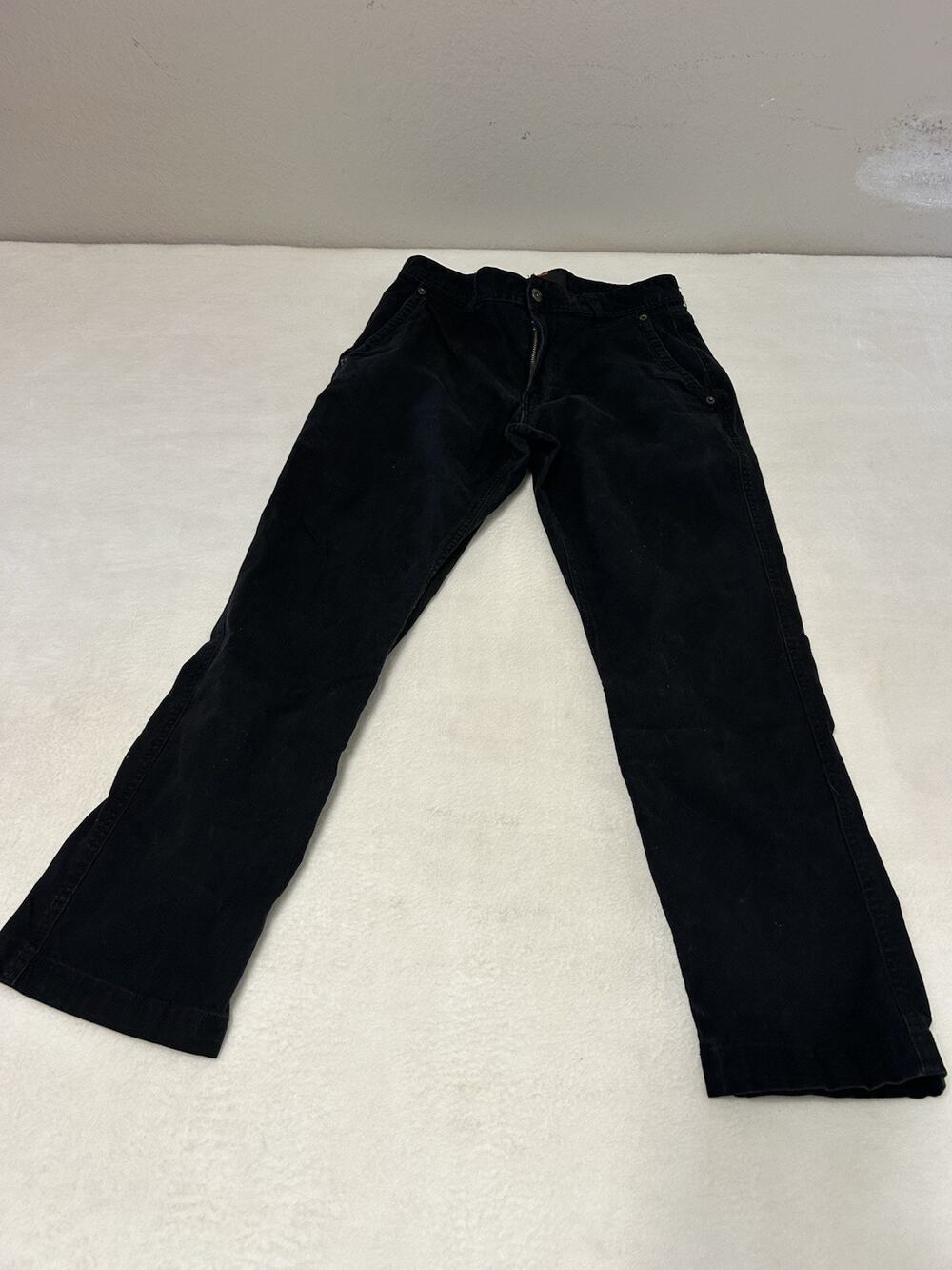 Eddie Bauer Men's Black Canvas Utility Pants Stretch Flat Front 5-Pocket 30